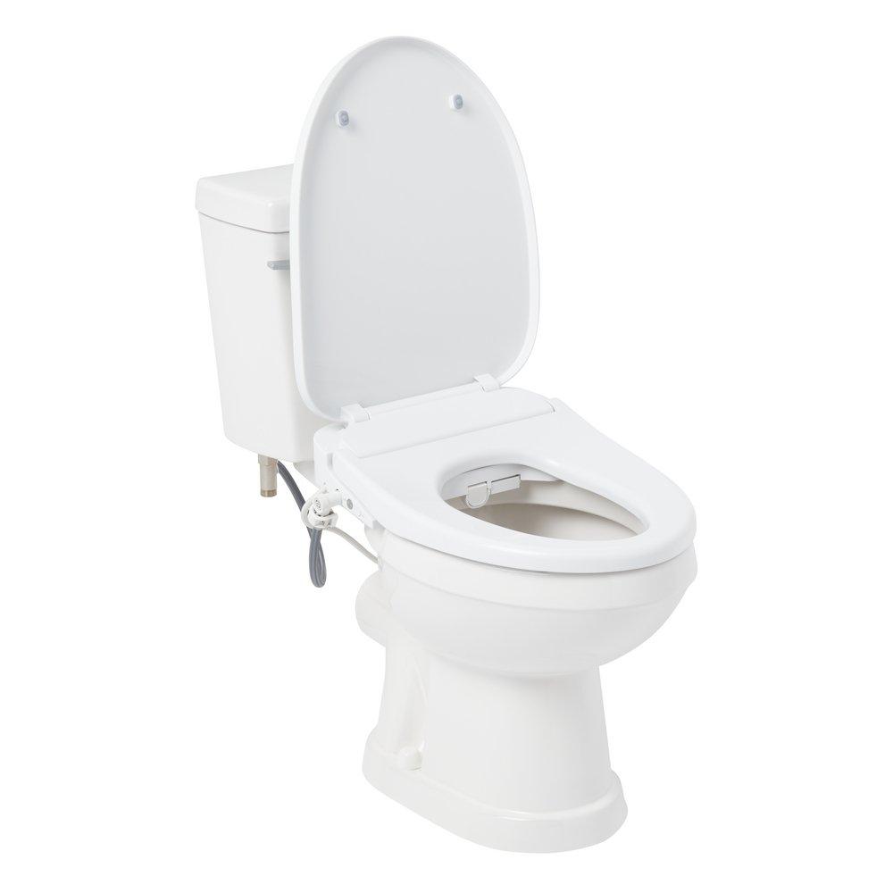 1.28 gpf Elongated Two Piece Toilet in White - Bidet Seat Included 