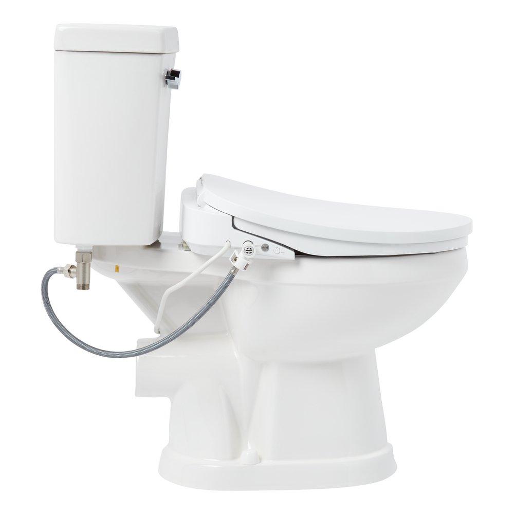 1.28 gpf Elongated Two Piece Toilet in White - Bidet Seat Included 