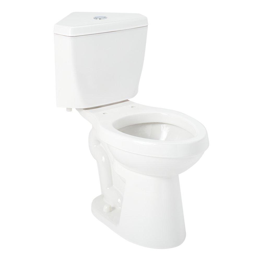 1.28 gpf Elongated Two Piece Corner Toilet in White 