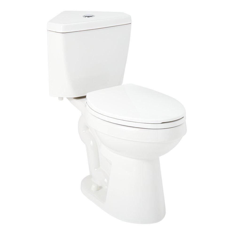 1.28 gpf Elongated Two Piece Corner Toilet in White 