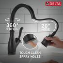 Delta Faucet Matte Black Single Handle Pull Down Touch Activated Kitchen Faucet 