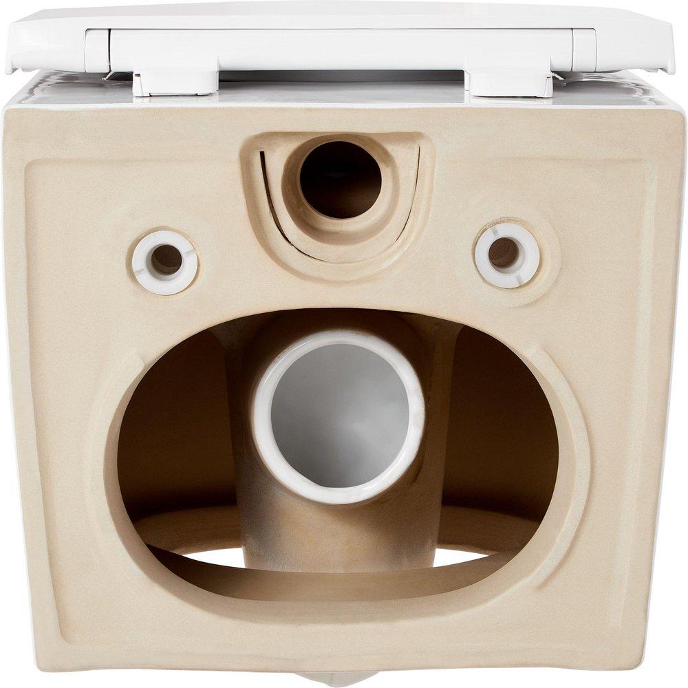 1.08 gpf/1.6 gpf Dual Flush Elongated Two Piece Wall Mount Toilet with Matte Chrome Hardware 