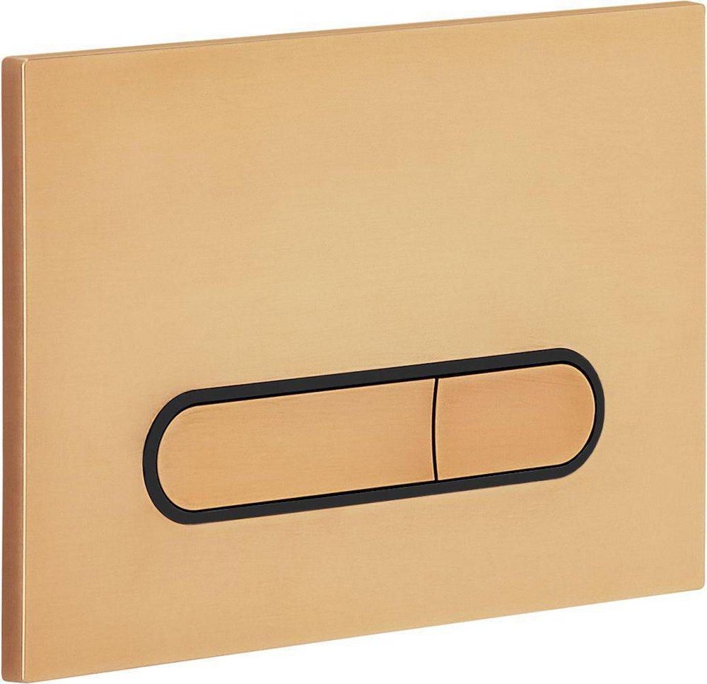 1.08 gpf/1.6 gpf Dual Flush Elongated Two Piece Wall Mount Toilet with Brushed Gold Hardware 