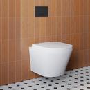 1.08 gpf/1.6 gpf Dual Flush Elongated Two Piece Wall Mount Toilet with Matte Black Hardware 