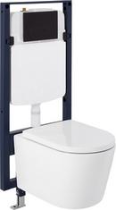 1.08 gpf/1.6 gpf Dual Flush Elongated Two Piece Wall Mount Toilet with Matte Black Hardware 