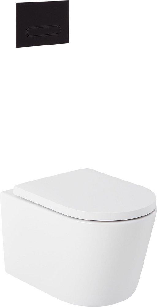 1.08 gpf/1.6 gpf Dual Flush Elongated Two Piece Wall Mount Toilet with Matte Black Hardware 