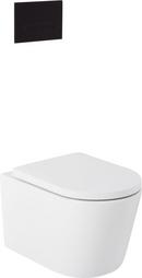 1.08 gpf/1.6 gpf Dual Flush Elongated Two Piece Wall Mount Toilet with Matte Black Hardware 