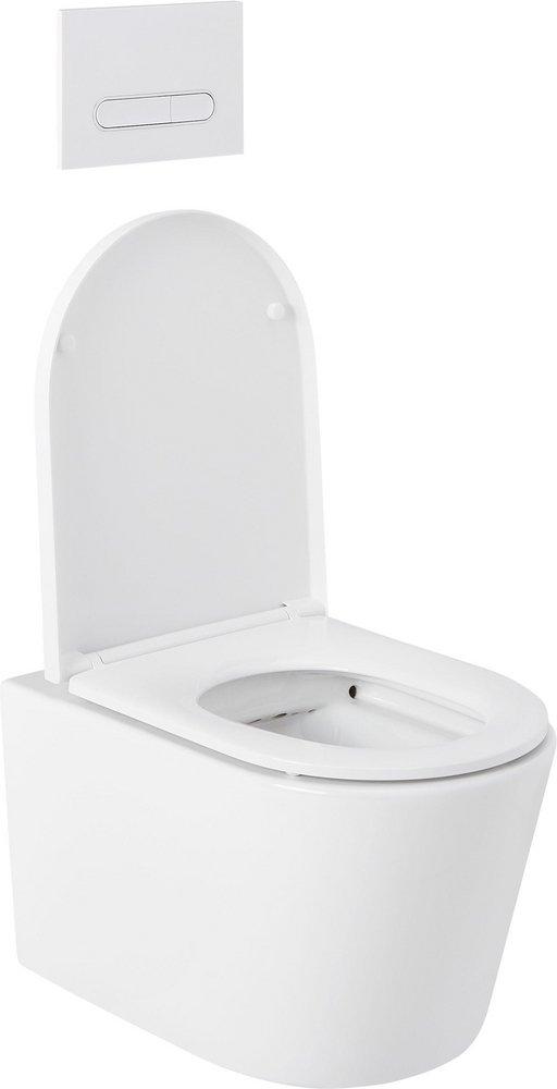 1.08 gpf/1.6 gpf Dual Flush Elongated Two Piece Wall Mount Toilet with White Hardware 