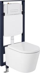 1.08 gpf/1.6 gpf Dual Flush Elongated Two Piece Wall Mount Toilet with White Hardware 
