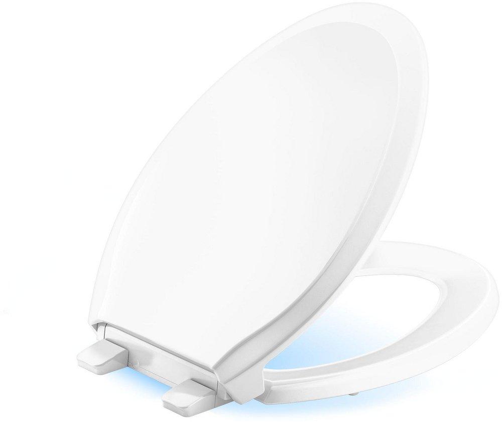 KOHLER White Elongated Closed Front Toilet Seat 