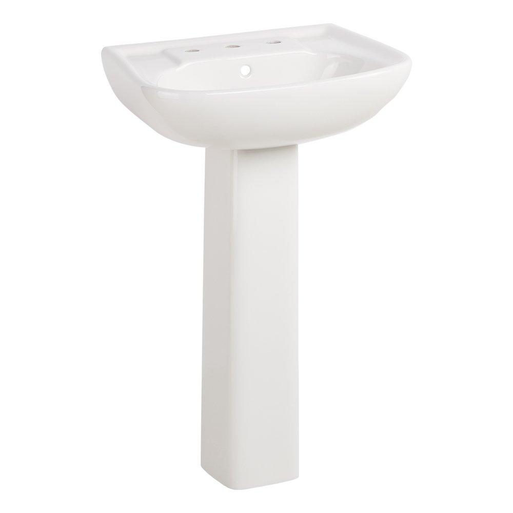22-3/4 in. Specialty Vitreous China Pedestal Bathroom Sink in White 