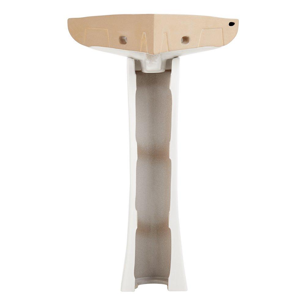 19-7/8 in. Rectangular Vitreous China Pedestal Bathroom Sink in White 