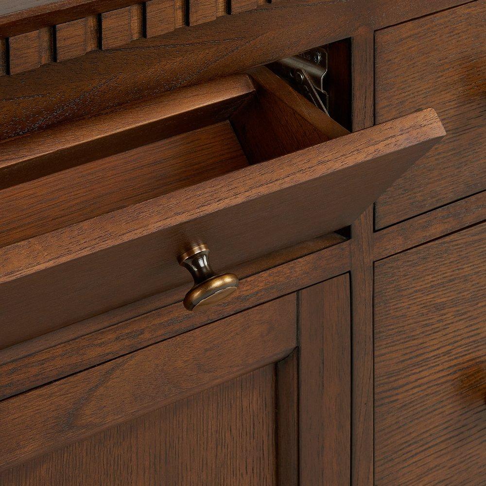 36 CLAUDIA VANITY - ANTIQUE COFFEE WITH LEFT OFFSET RECT UNDERMOUNT SINK-CARRARA MARBLE WIDESPREAD 