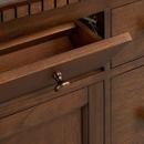 36 CLAUDIA VANITY - ANTIQUE COFFEE WITH LEFT OFFSET RECT UNDERMOUNT SINK-CARRARA MARBLE WIDESPREAD 