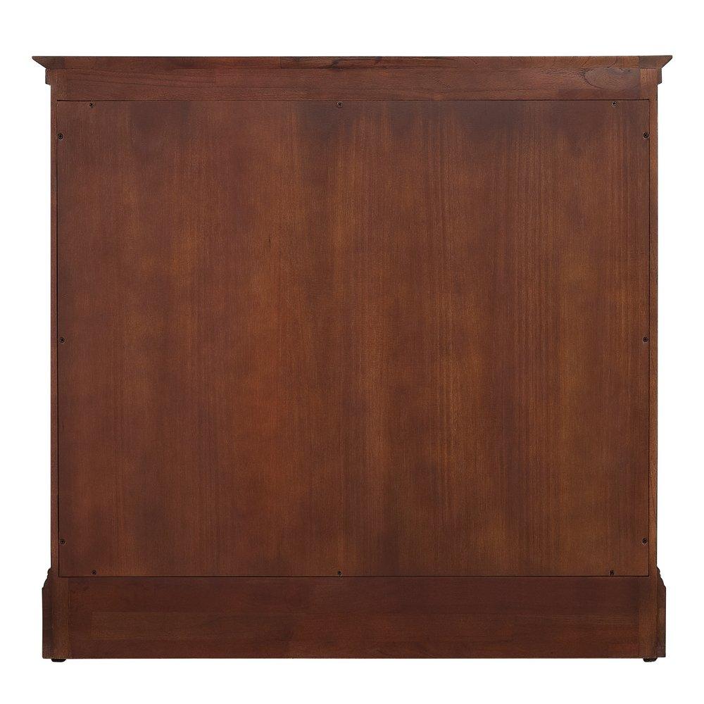 36 CLAUDIA VANITY - ANTIQUE COFFEE WITH LEFT OFFSET RECT UNDERMOUNT SINK-CARRARA MARBLE WIDESPREAD 