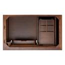 36 CLAUDIA VANITY - ANTIQUE COFFEE WITH LEFT OFFSET RECT UNDERMOUNT SINK-CARRARA MARBLE WIDESPREAD 