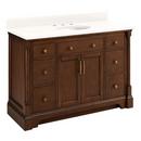 Signature Hardware Antique Coffee Floor Mount Vanity in Antique Coffee with Arctic White Quartz 