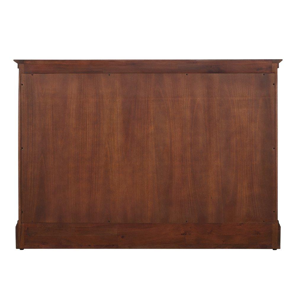 48 CLAUDIA VANITY - ANTIQUE COFFEE WITH RECT UNDERMOUNT SINK - FEATHERED WHITE QUARTZ WIDESPREAD 