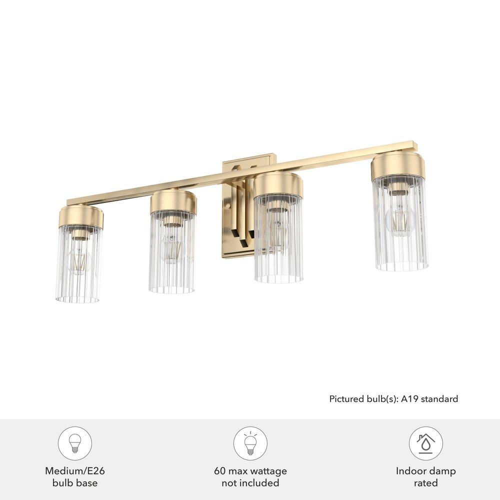 60W 4-Light Medium E-26 Vanity Fixture in Alturas Gold 