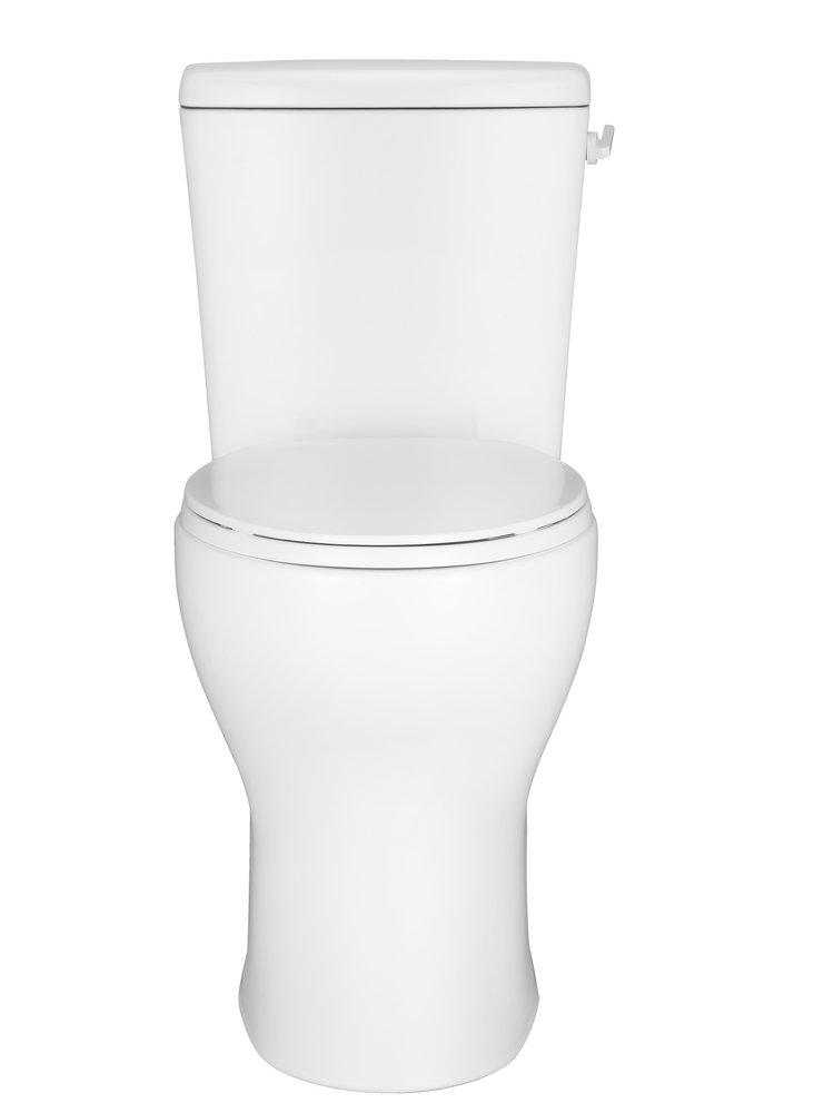PHANTOM 0.8 GPF ONE PIECE ELONGATED BOWL 12 ADA HEIGHT RIGHT HANDLE TOILET WHITE VITREOUS CHINA GLAZED 