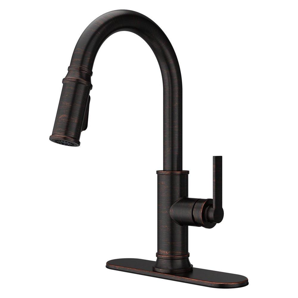 Pfister Tuscan Bronze Single Handle Pull Down Kitchen Faucet 