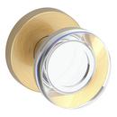 PASSAGE CONTEMPORARY CRYSTAL WITH CONTEMPORARY ROUND ROSE LIFETIME SATIN BRASS 