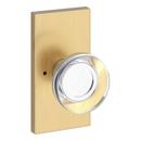 Privacy Contemporary Crystal Door Knob with 5in. Rose in Lifetime Satin Brass 