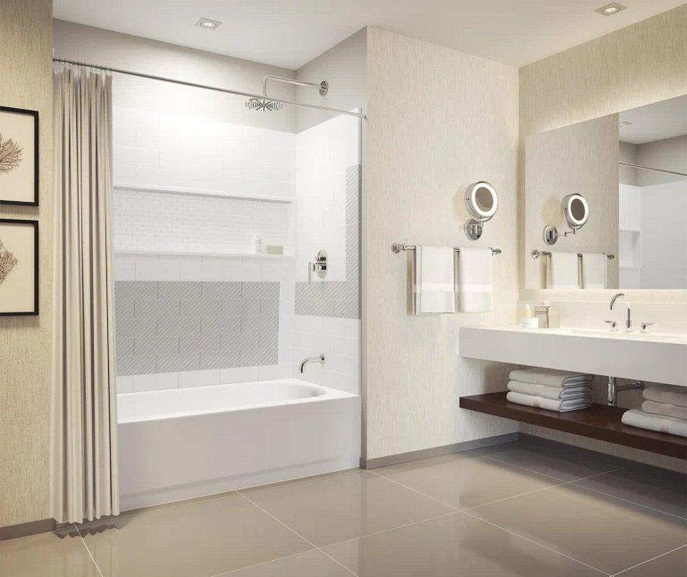 Bootz Manufacturing White 60 x 30 x 60 in. Tub & Shower Wall 