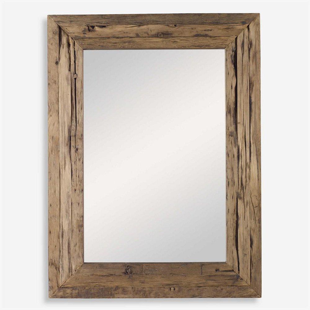 RENNICK MIRROR 36W X 48H RUSTIC WOOD FRAMED 