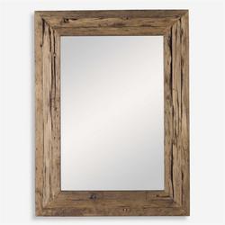 36 x 48 in. Flat Edge Rectangular Framed Mirror in Rustic Brown