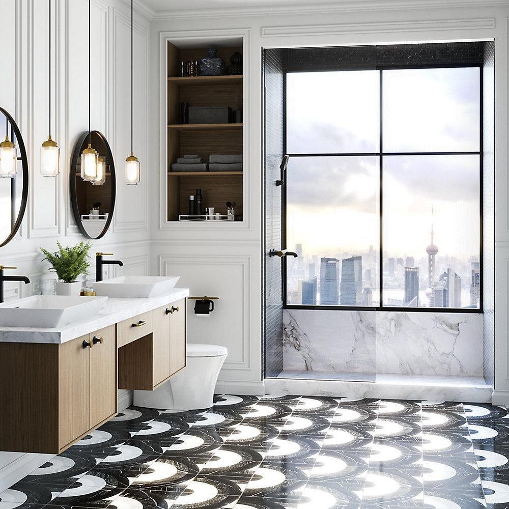 KOHLER Honed Black 0.8/1.28 gpf (Dual Flush) Elongated One Piece Toilet 