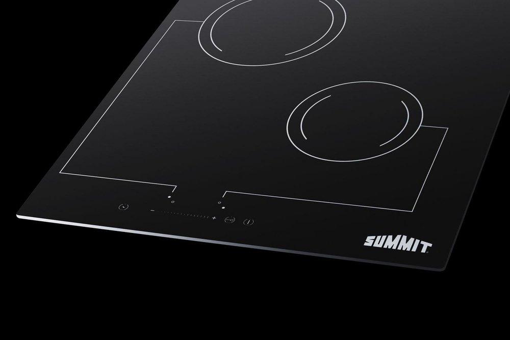 2-BURNER 220V RADIANT COOKTOP WITH DIGITAL TOUCH CONTROLS & BLACK GLASS SURFACE 