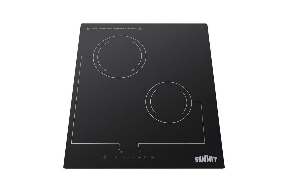2-BURNER 220V RADIANT COOKTOP WITH DIGITAL TOUCH CONTROLS & BLACK GLASS SURFACE 