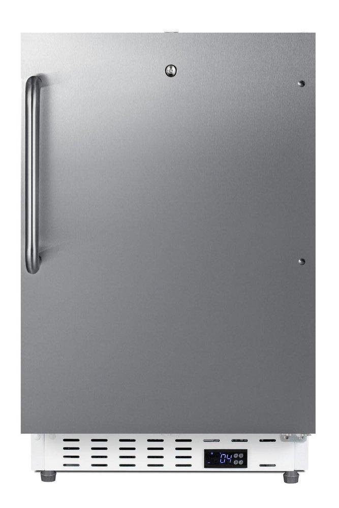 21 WIDE BUILT-IN UNDERCOUNTER ADA COMPLIANT COMMERCIAL ALL-REFRIGERATOR WITH STAINLESS STEEL DOOR FRONT LOCK & WHITE CABINET 