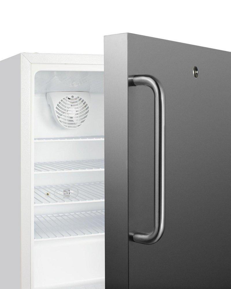 21 WIDE BUILT-IN UNDERCOUNTER ADA COMPLIANT COMMERCIAL ALL-REFRIGERATOR WITH STAINLESS STEEL DOOR FRONT LOCK & WHITE CABINET 