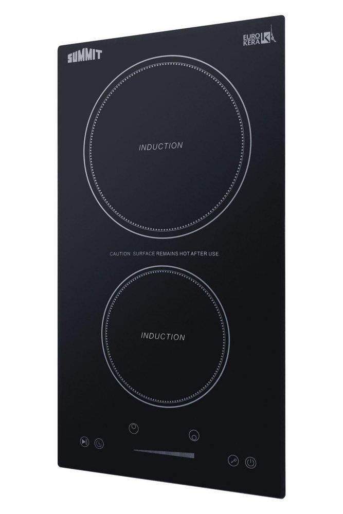 1800W 115V 12 WIDE 2-ZONE BUILT-IN INDUCTION COOKTOP IN BLACK GLASS WITH TOUCH CONTROLS & PRE-INSTALLED POWER CORD 