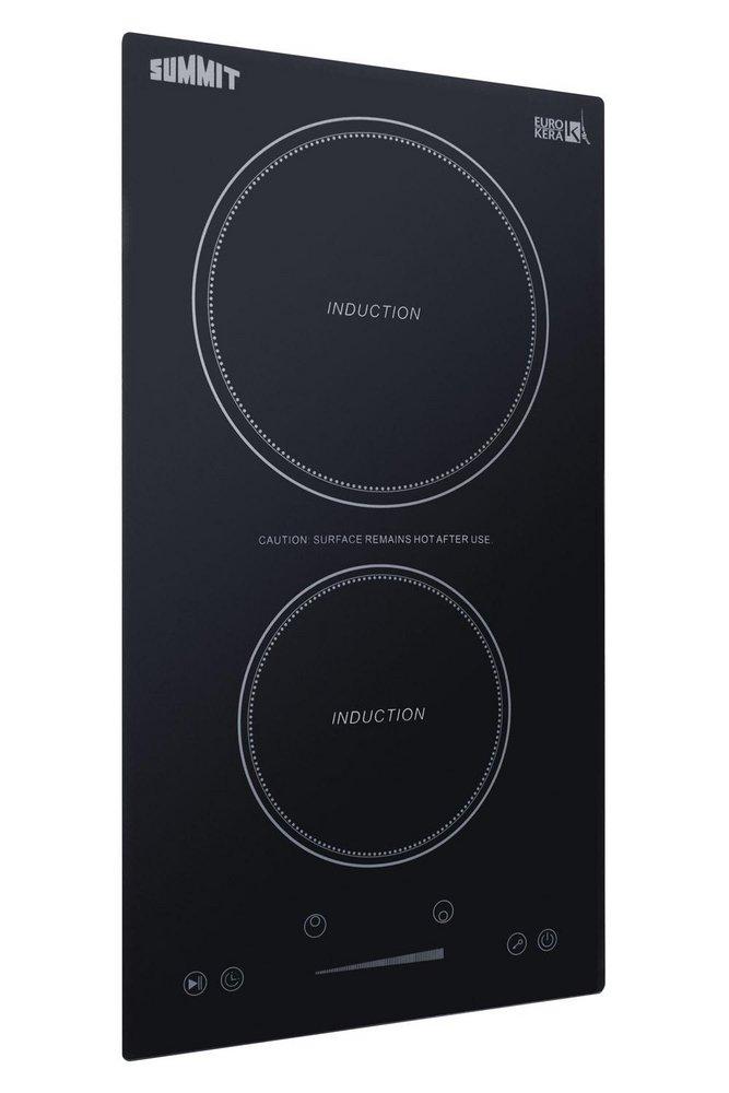 1800W 115V 12 WIDE 2-ZONE BUILT-IN INDUCTION COOKTOP IN BLACK GLASS WITH TOUCH CONTROLS & PRE-INSTALLED POWER CORD 