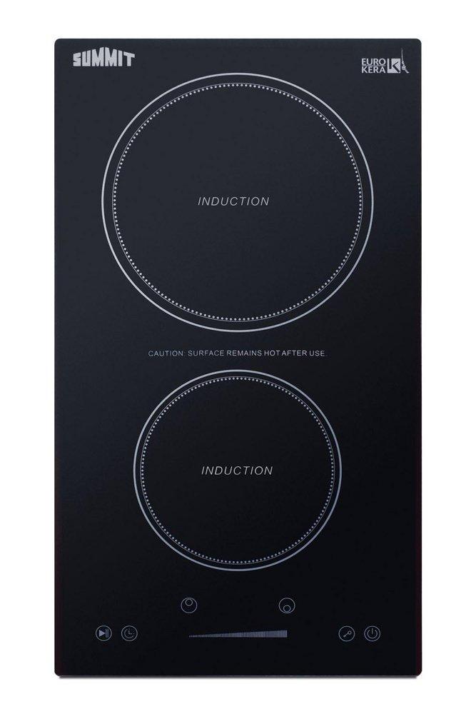 1800W 115V 12 WIDE 2-ZONE BUILT-IN INDUCTION COOKTOP IN BLACK GLASS WITH TOUCH CONTROLS & PRE-INSTALLED POWER CORD 