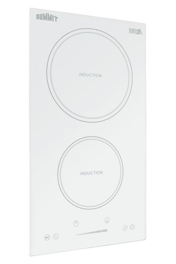 3500W 208-240V 12 WIDE 2-ZONE BUILT-IN INDUCTION COOKTOP IN WHITE GLASS WITH TOUCH CONTROLS 