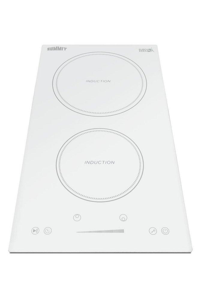3500W 208-240V 12 WIDE 2-ZONE BUILT-IN INDUCTION COOKTOP IN WHITE GLASS WITH TOUCH CONTROLS 
