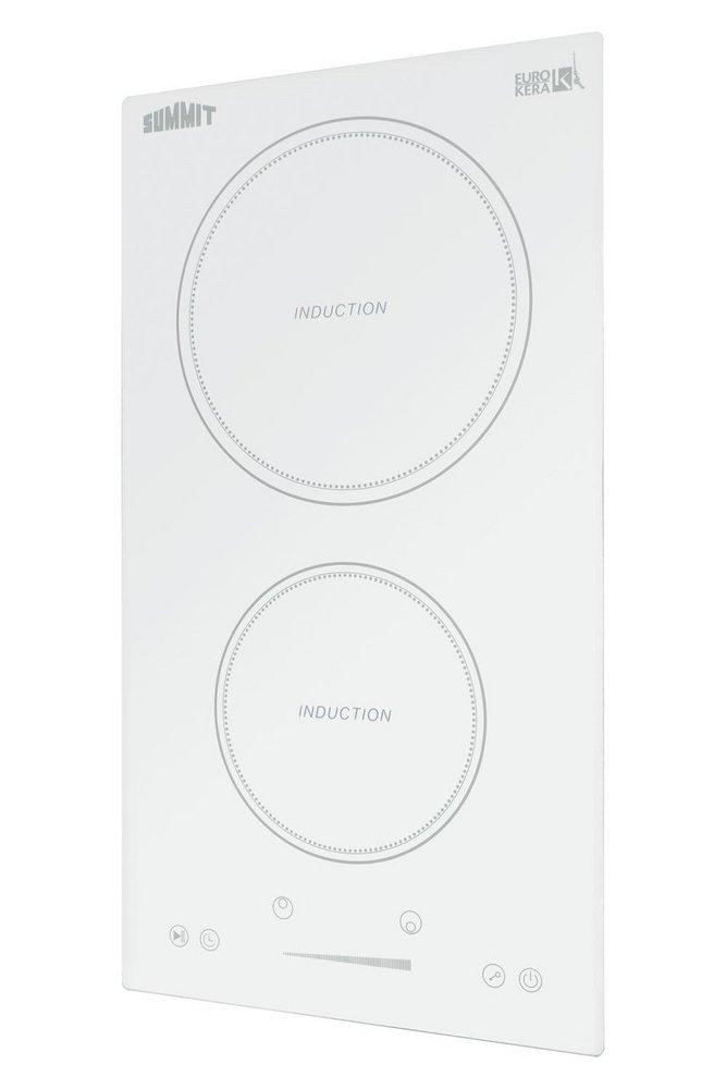 3500W 208-240V 12 WIDE 2-ZONE BUILT-IN INDUCTION COOKTOP IN WHITE GLASS WITH TOUCH CONTROLS 