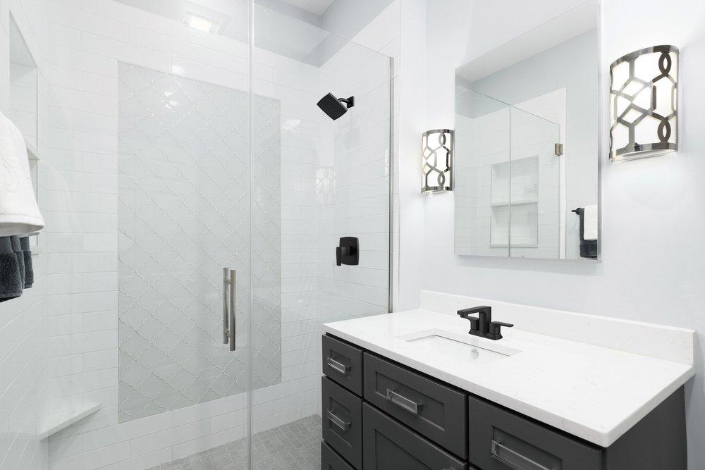 Two Handle Centerset Bathroom Sink Faucet in Satin Black 