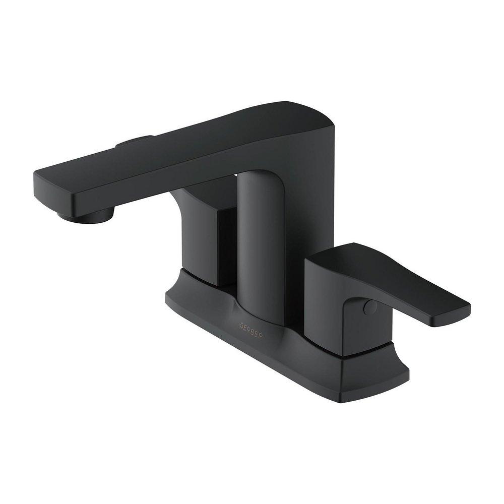Two Handle Centerset Bathroom Sink Faucet in Satin Black 