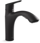 KOHLER Matte Black Single Handle Pull Out Kitchen Faucet 