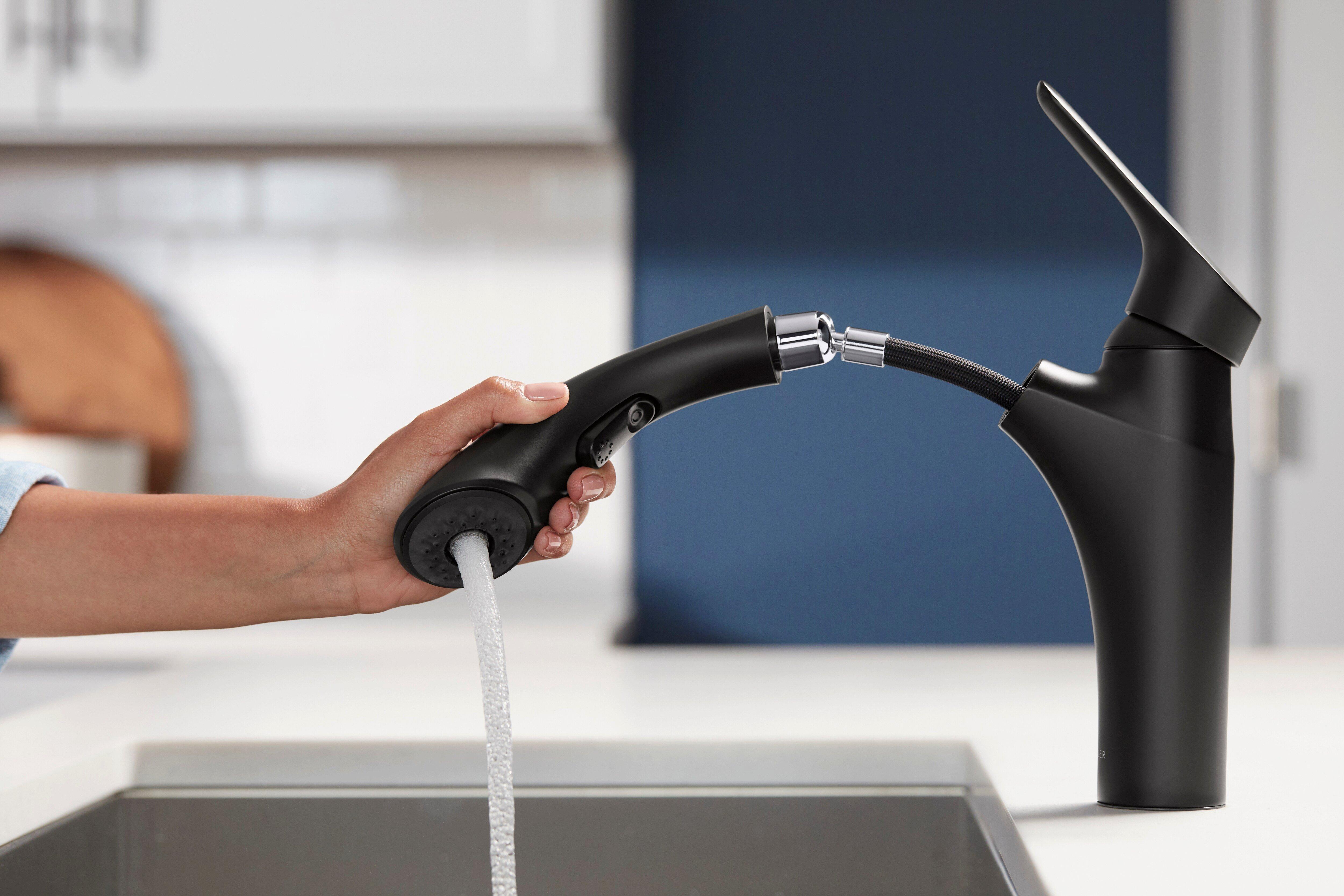 KOHLER Vibrant Stainless Single Handle Pull Out Kitchen Faucet 
