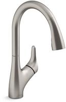 Single Handle Pull Down Kitchen Faucet in Vibrant Stainless