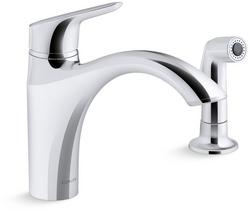 Single Handle Kitchen Faucet with Side Spray in Polished Chrome
