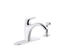 Single Handle Kitchen Faucet with Side Spray in Polished Chrome 