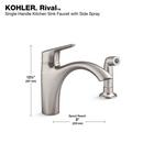 Single Handle Kitchen Faucet with Side Spray in Vibrant Stainless 