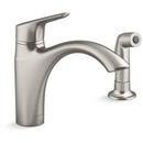 Single Handle Kitchen Faucet with Side Spray in Vibrant Stainless 